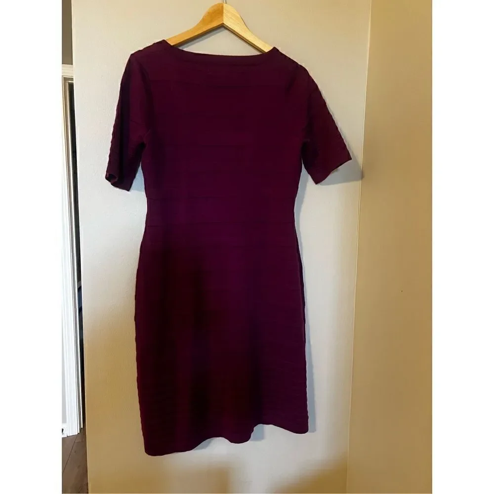 Calvin Klein Women’s Size Medium A Line Dress Purple Scoop Neck Half Sleeve